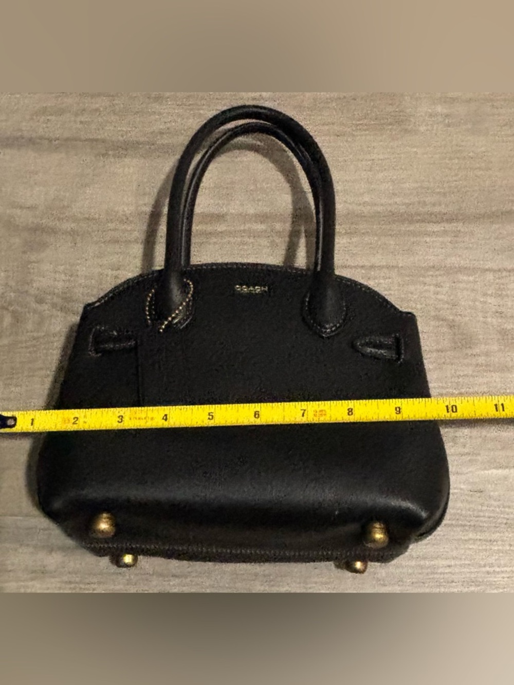 Coach Black Leather Mini Satchel with Gold Hardware - Picture 9 of 10